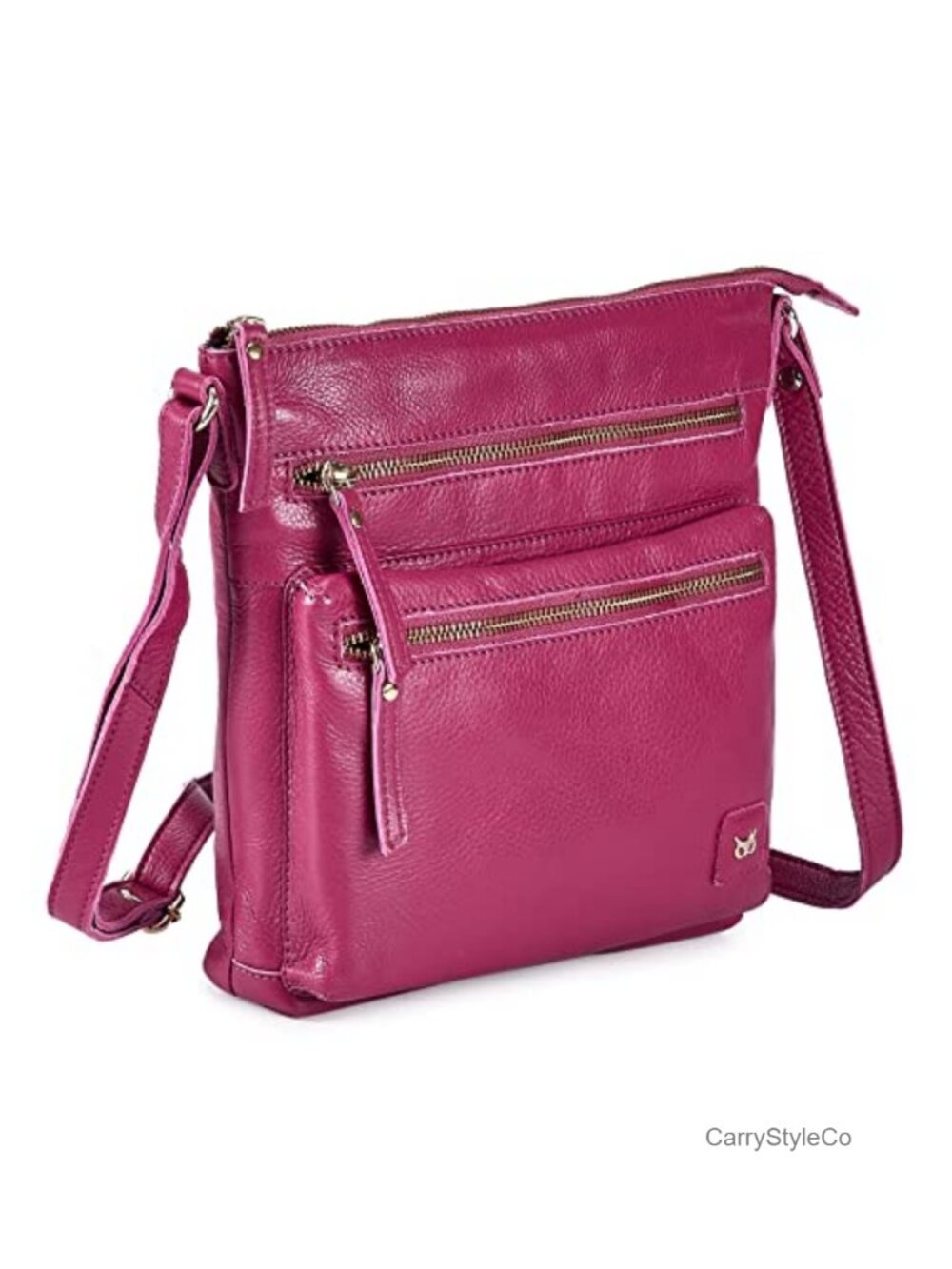 Genuine Full-Grain Cow Leather Crossbody Sling Bag for Women Travel Purse